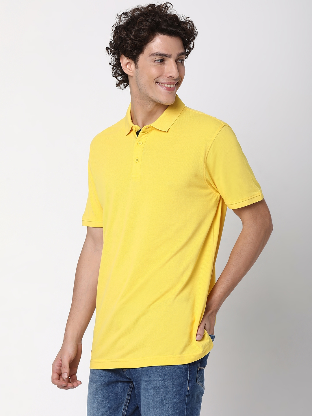 spykar | Spykar Yellow Cotton T-Shirts 1