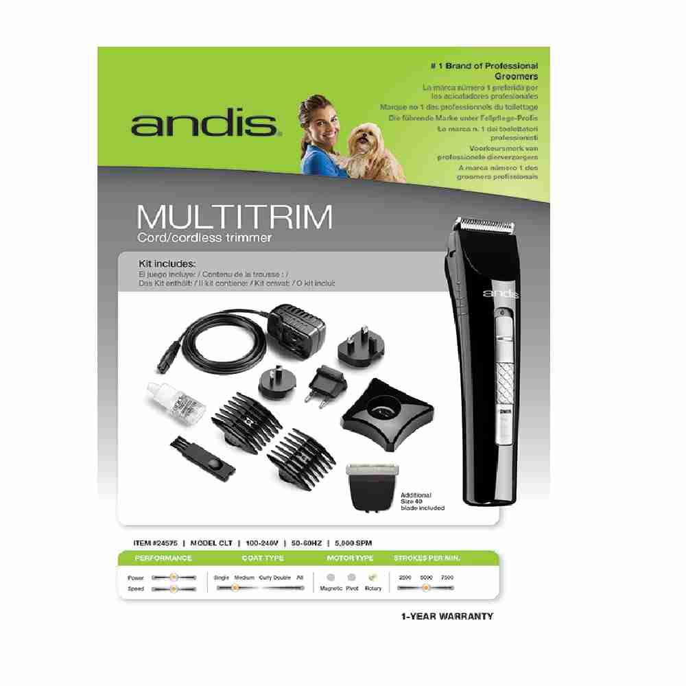 Andis Multi Trim CLT Cord/Cordless Trimmer for Dogs and Cats