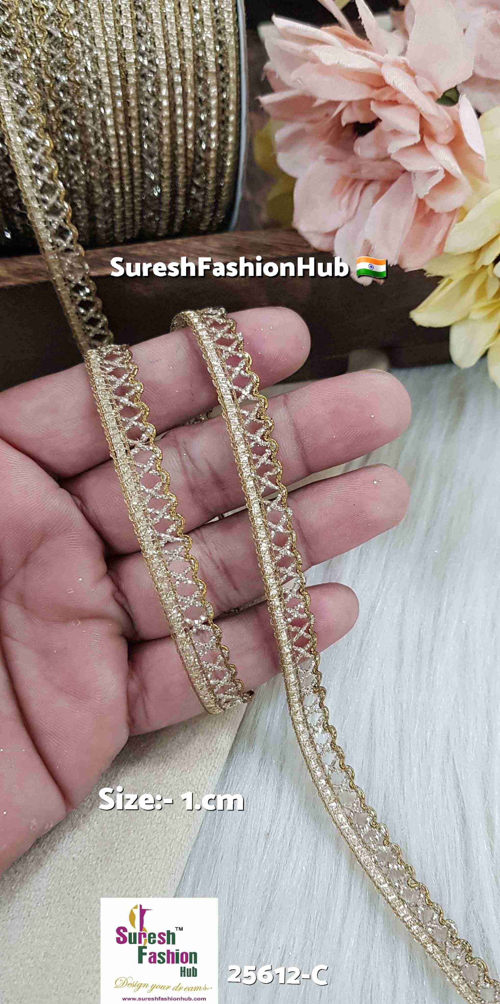Matte & Pearl Glitter Border Lace