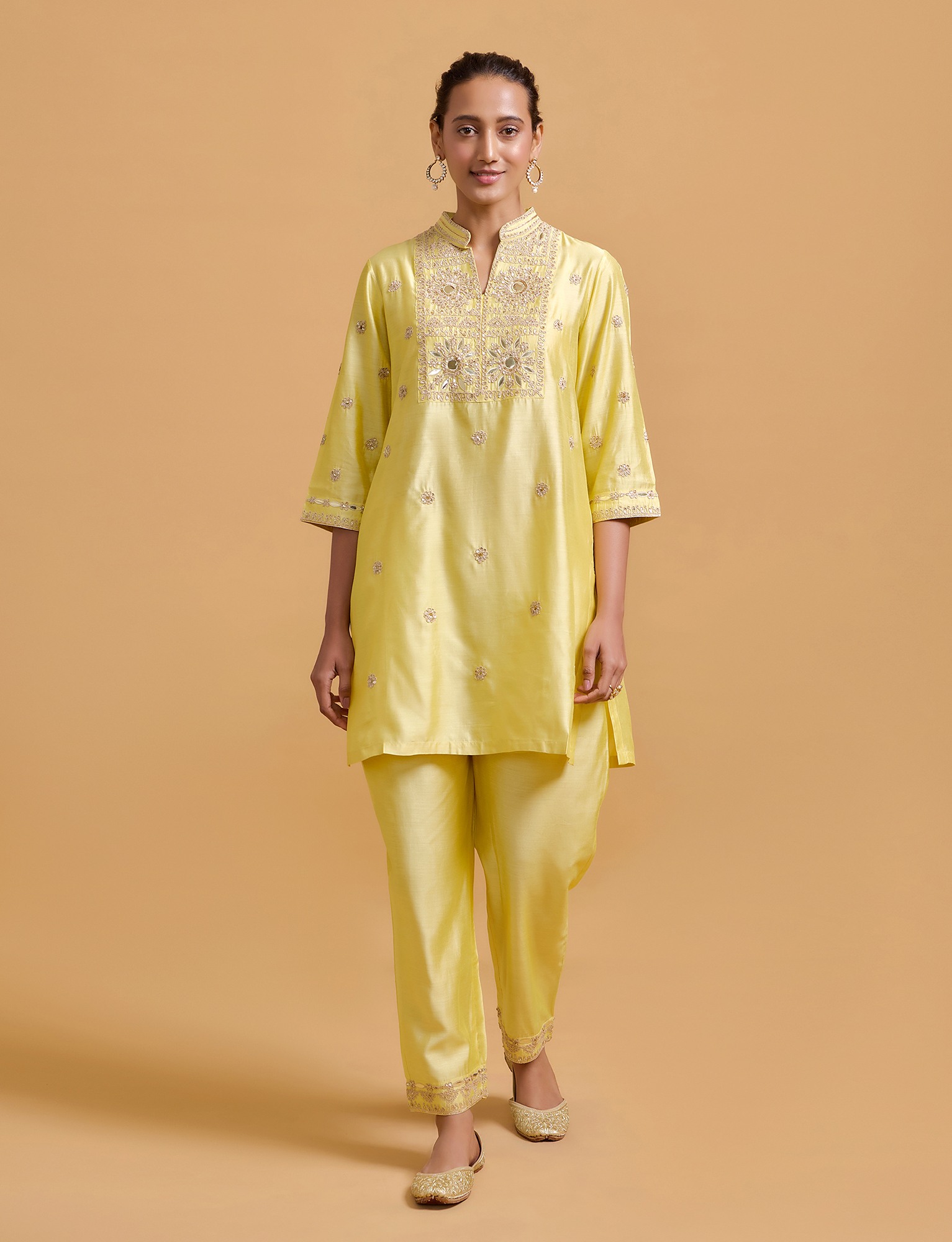 Zeenat Yellow Tunic Set