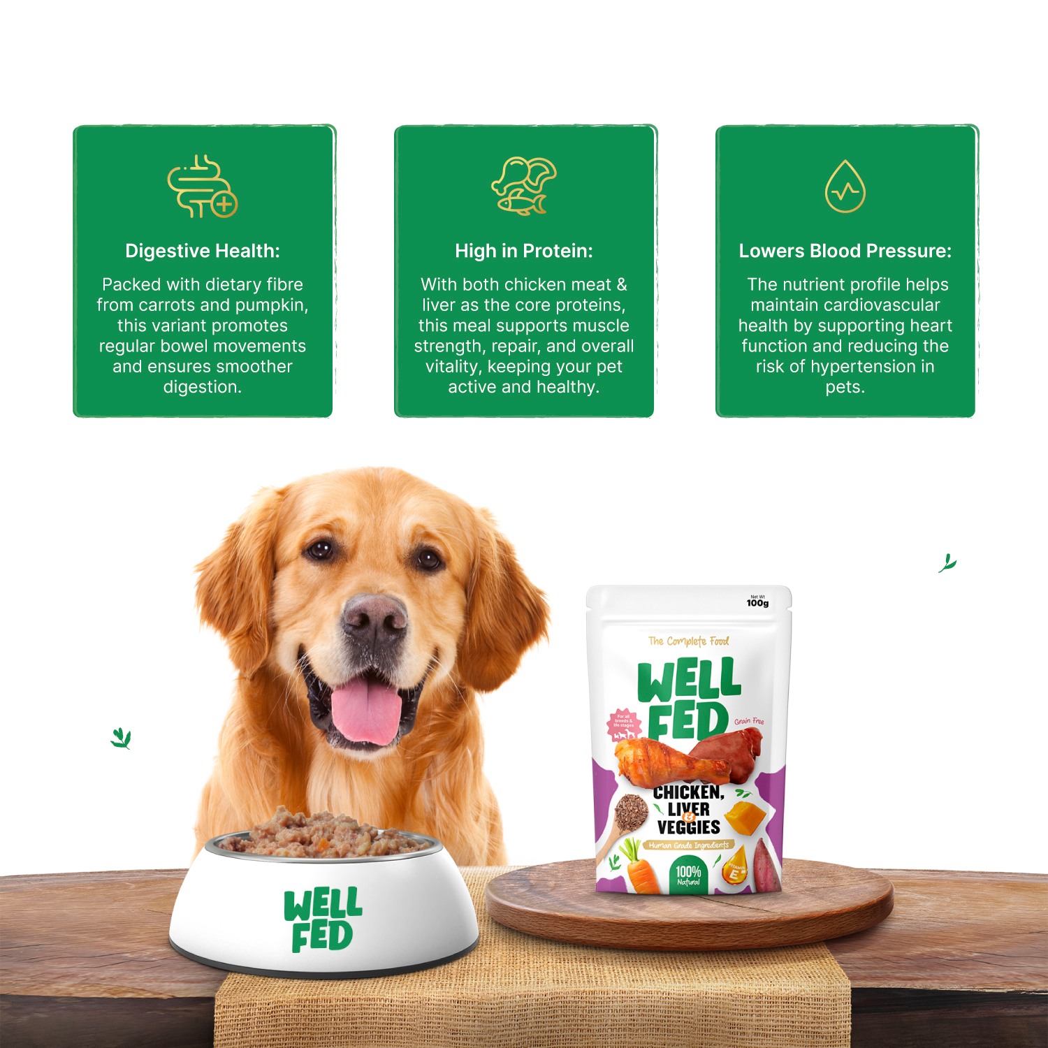 Well Fed Chicken Liver & Veggies Wet Dog Food 300 g