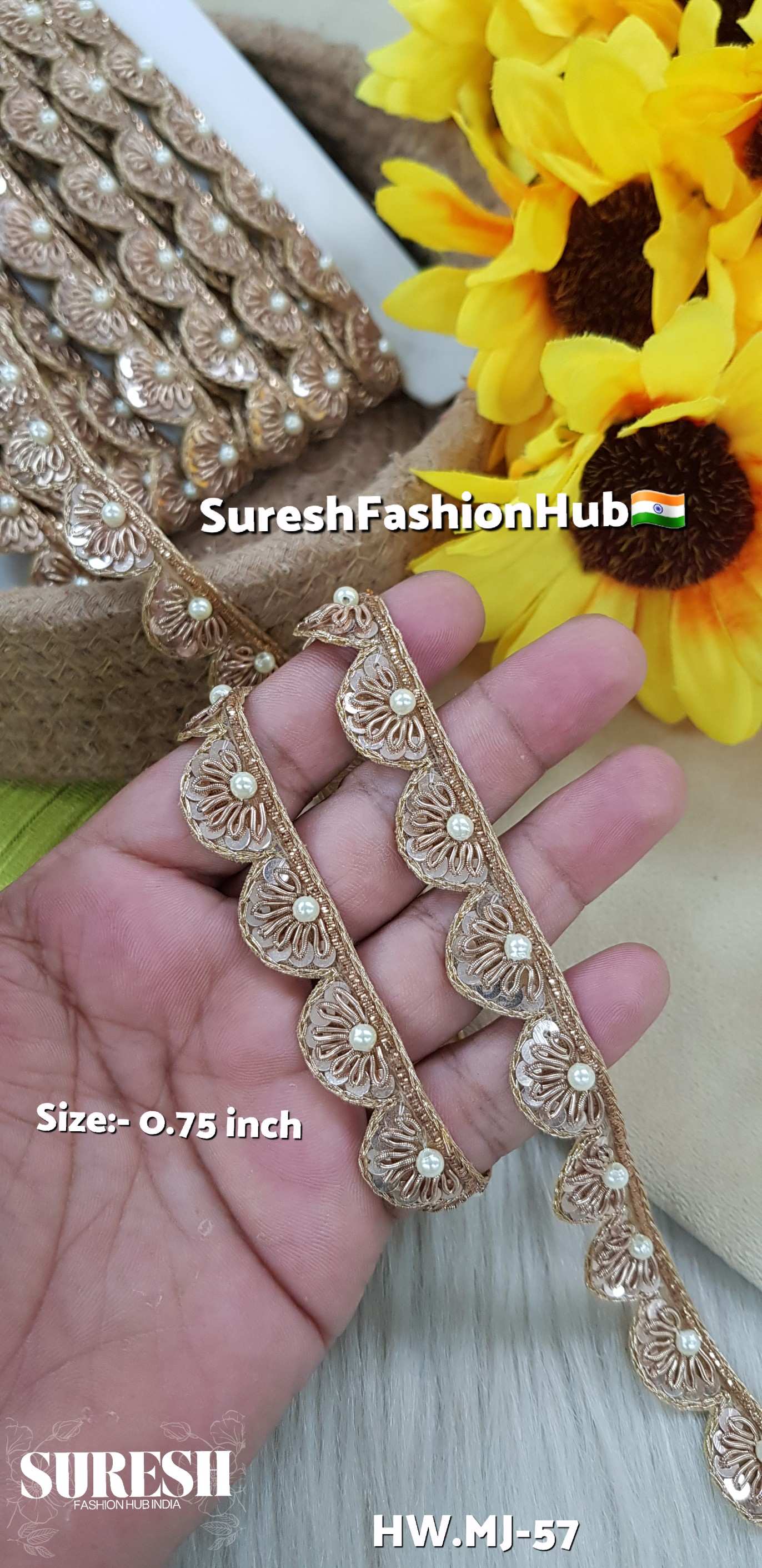 Pearl Matt Radiance Scalloped Cutwork Handmade Lace