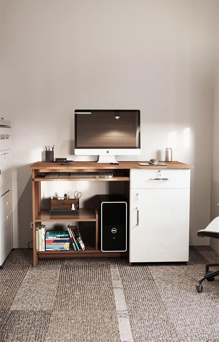 NEUDOT Zanko Engineered Wood Study Table | Multi-Purpose Study Table | Computer Table for Students | Office Table with Drawers | Desk for Work from Home | 1 Year Warranty - Leon Teak