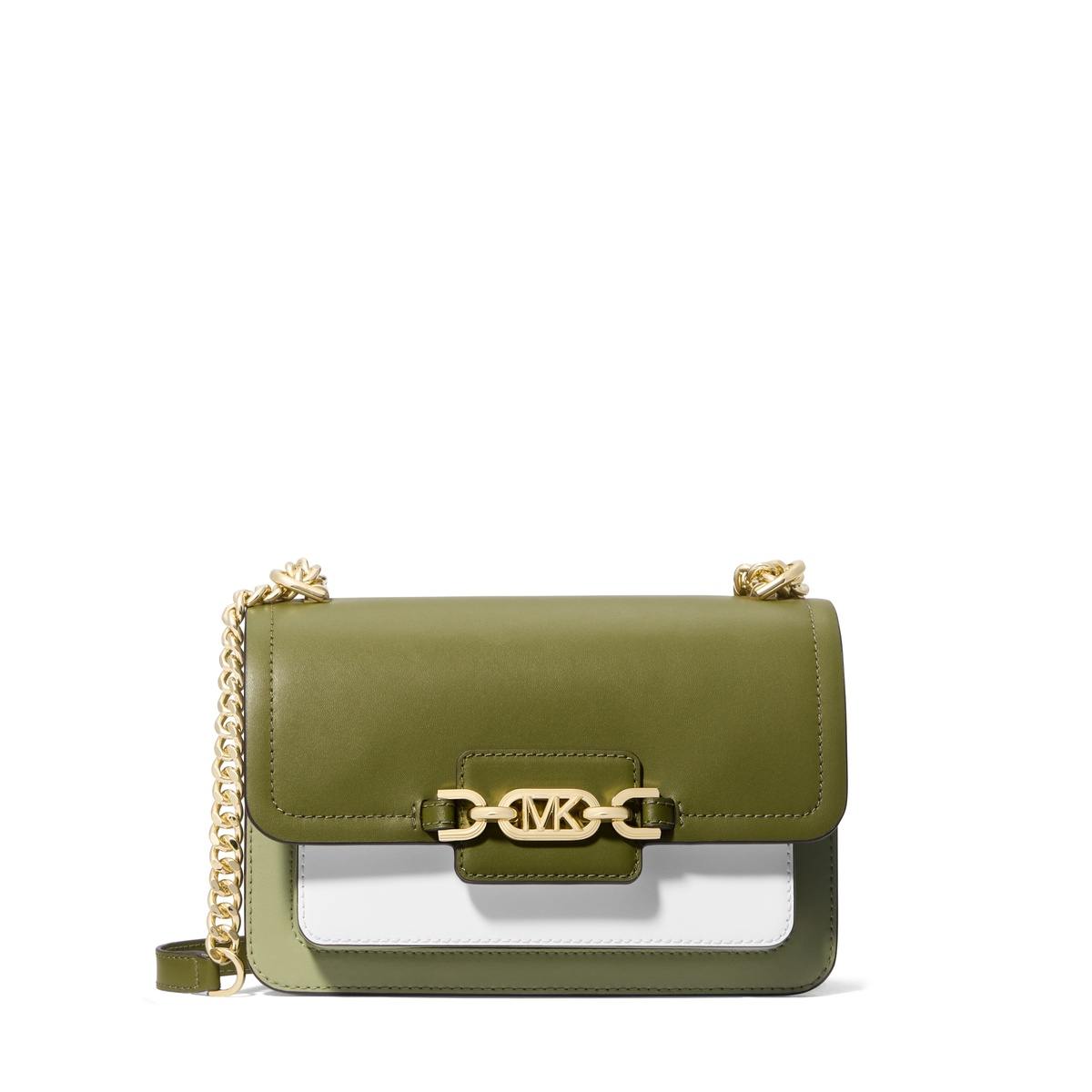 Heather Large Color-Block Leather Shoulder Bag