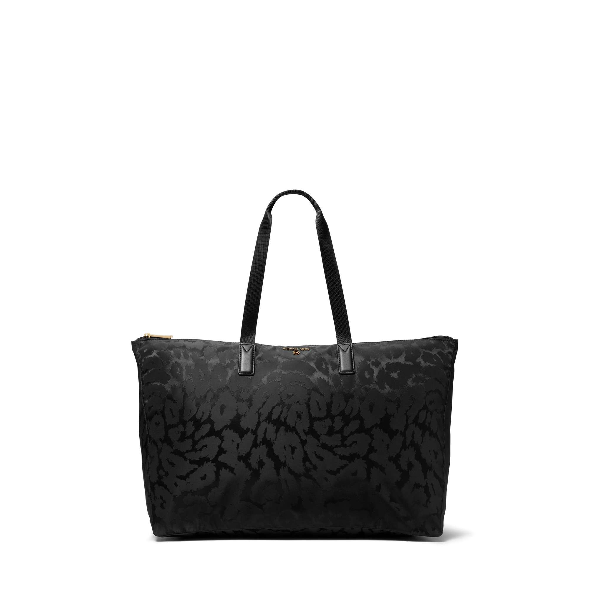 Jet Set Large Leopard Jacquard Nylon Tote Bag