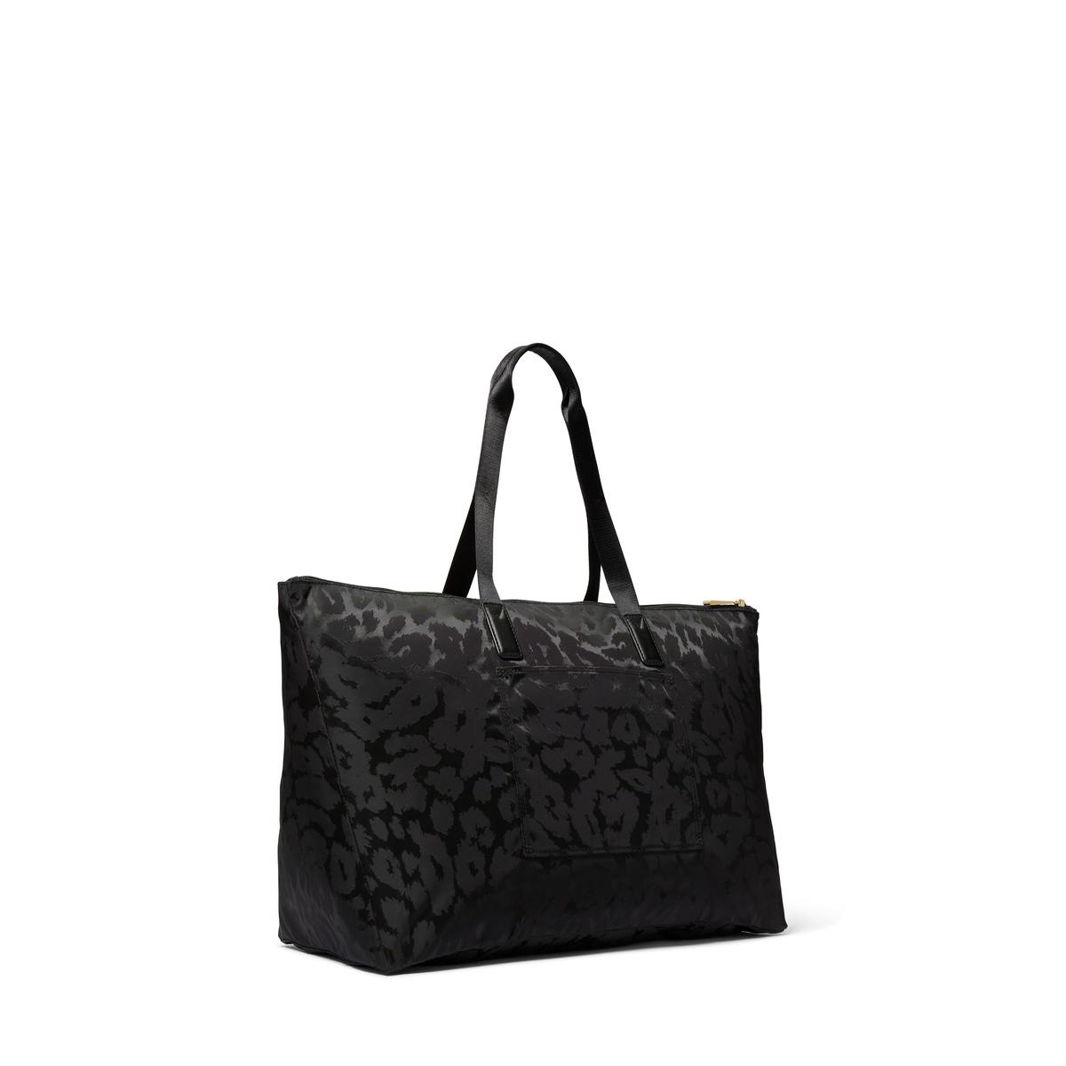 Jet Set Large Leopard Jacquard Nylon Tote Bag