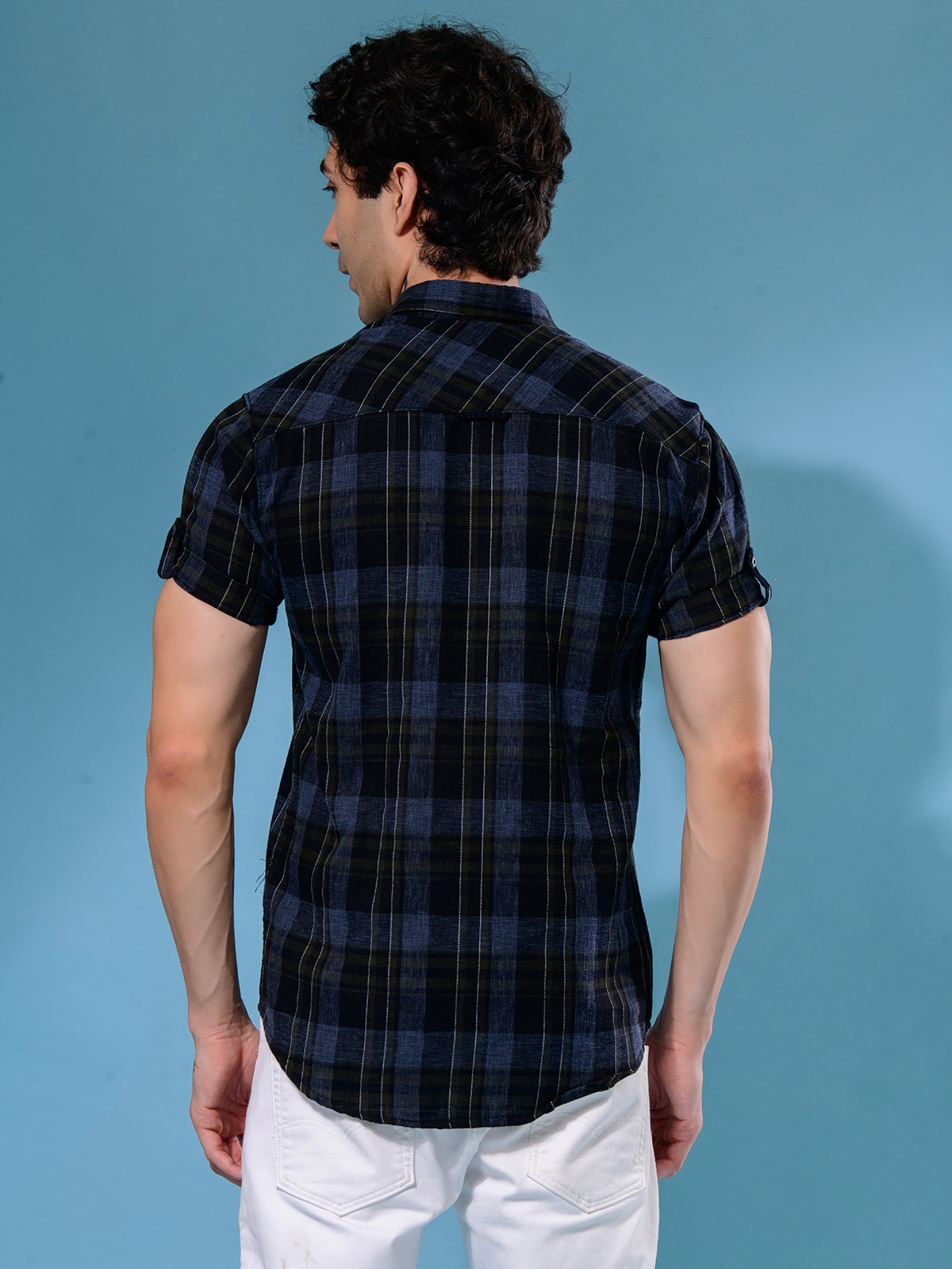 ALBION MENS ECOHAWK GREEN CHECKS SHIRT