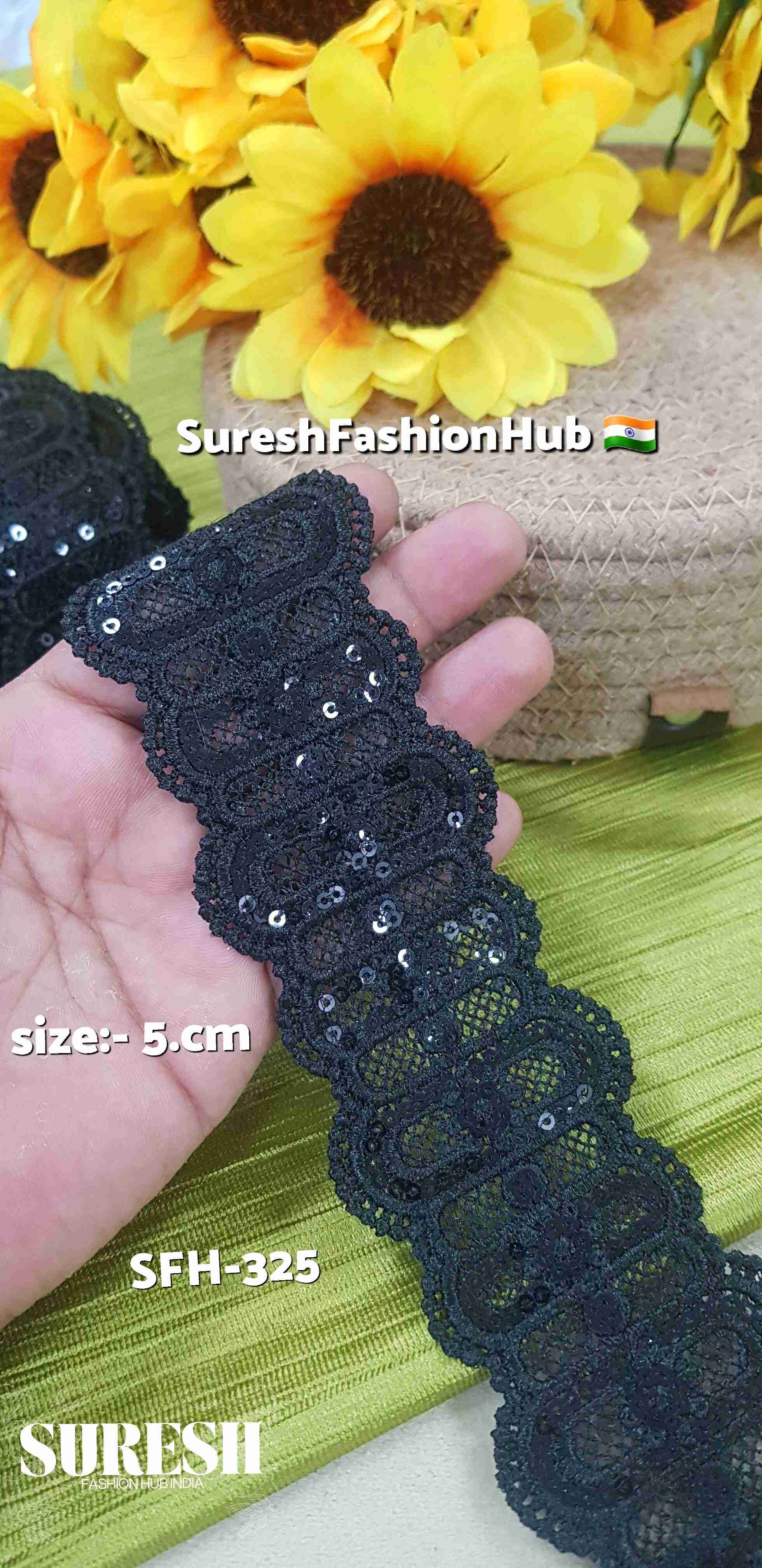 Two-Sided GPO Lace with Transparent Sequins