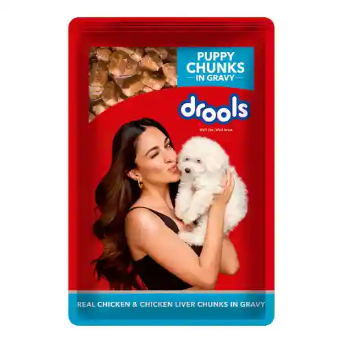 Drools Real Chicken & Liver Chunks In Gravy Wet Food For Puppy, 60g