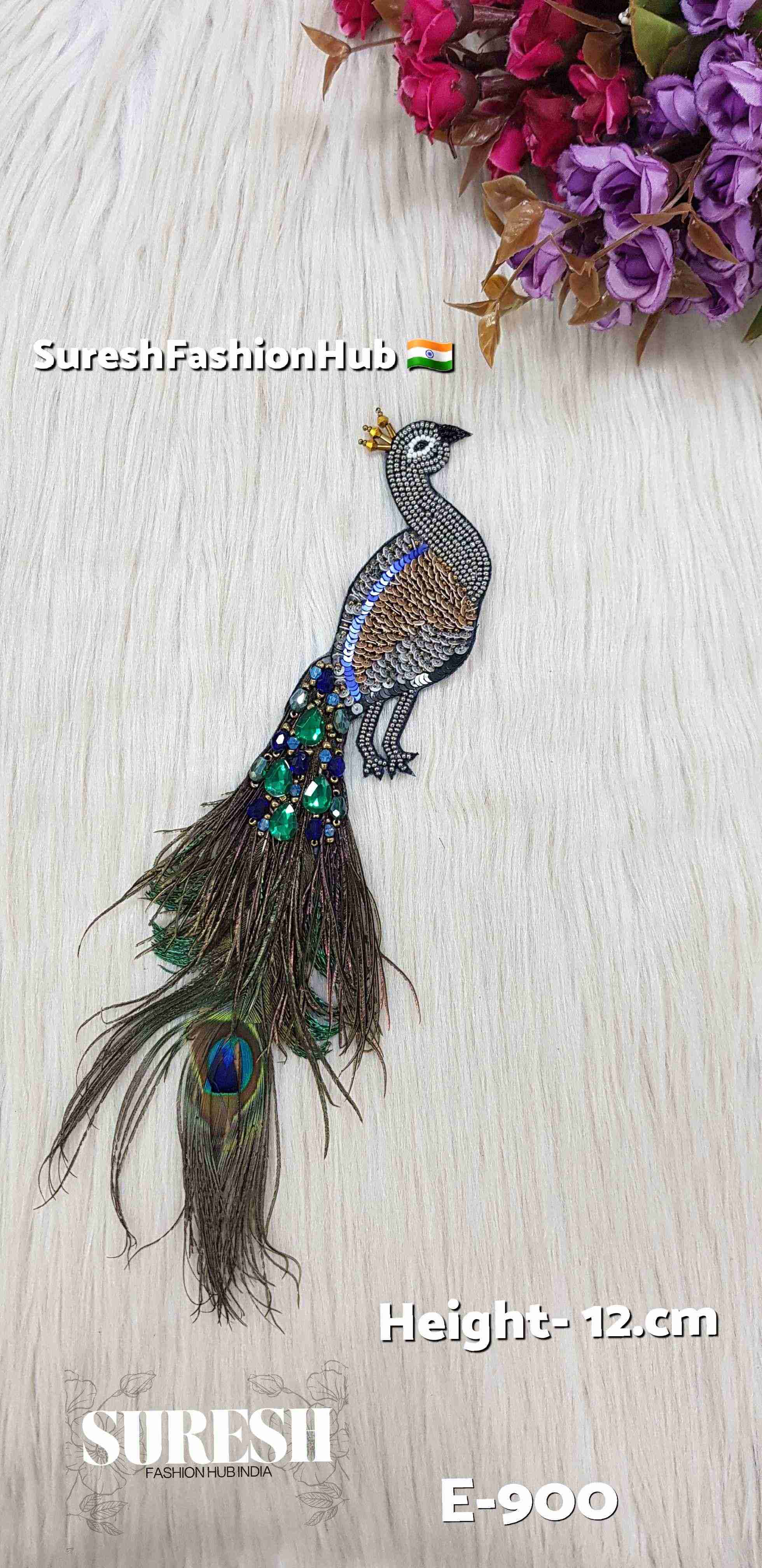 Grey Peacock Patch – Right Facing E-900