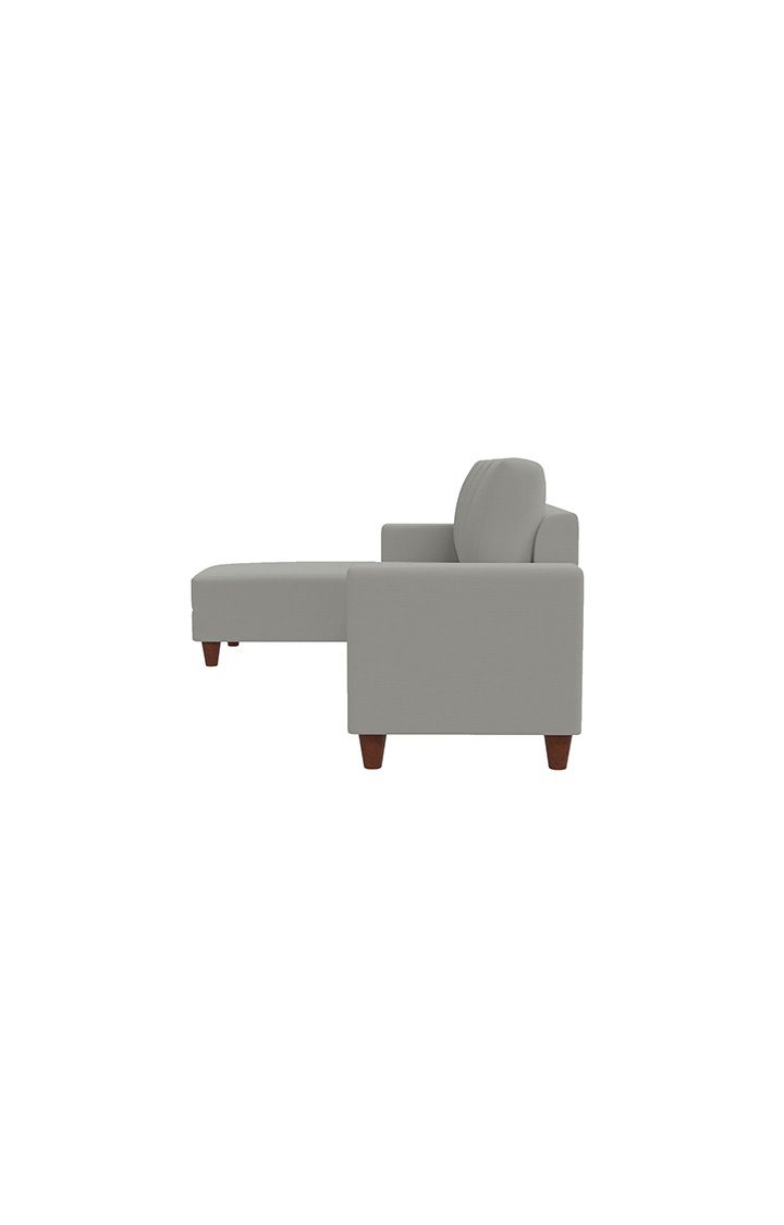 neudot Roman RHS Sectional Sofa for Living Room |6 Person Sofa|Premium Fabric with Cushioned Armrest | Solid Wood Frame|6 Seater in Light Grey Color