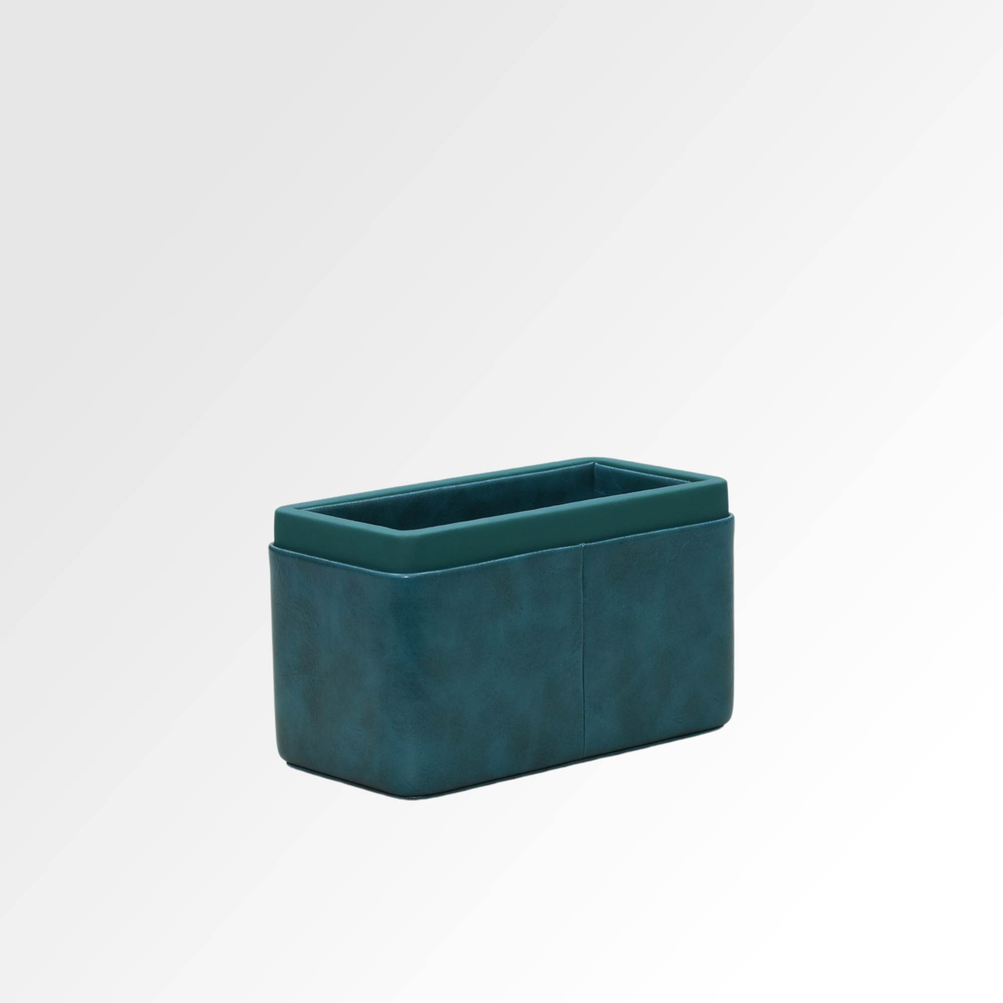 Pen/Pencil Holder | Faux Leather | Rectangular Medium | Moderno | Blue