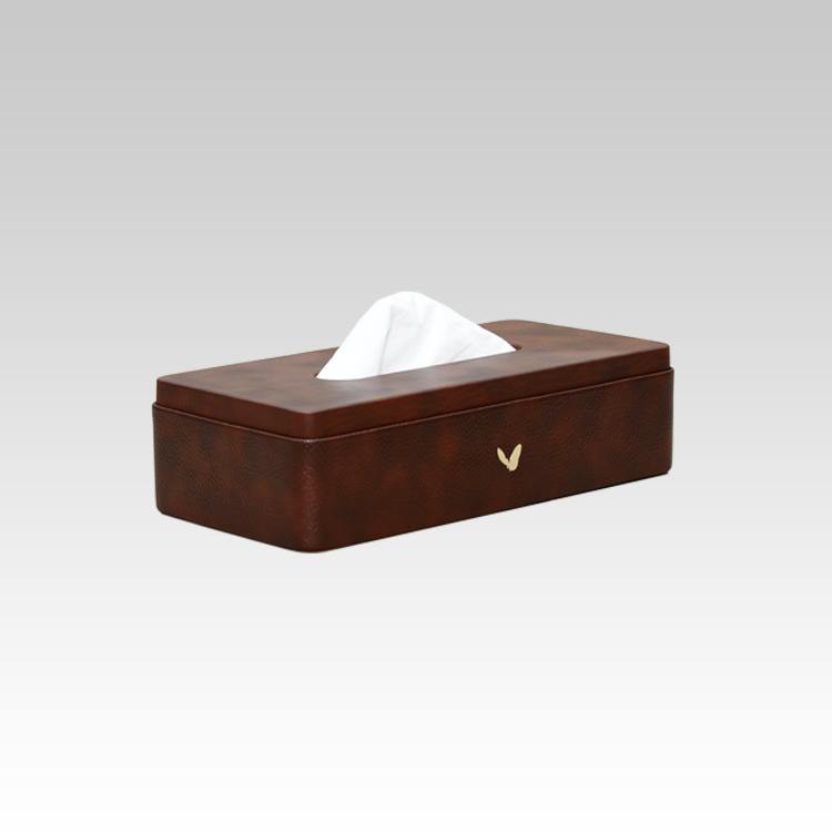 Tissue Box Holder for Home and Office in Premium Faux Leather | Size: 9.5 x 4.5 x 2.5(H) Inches | Classic | Brown