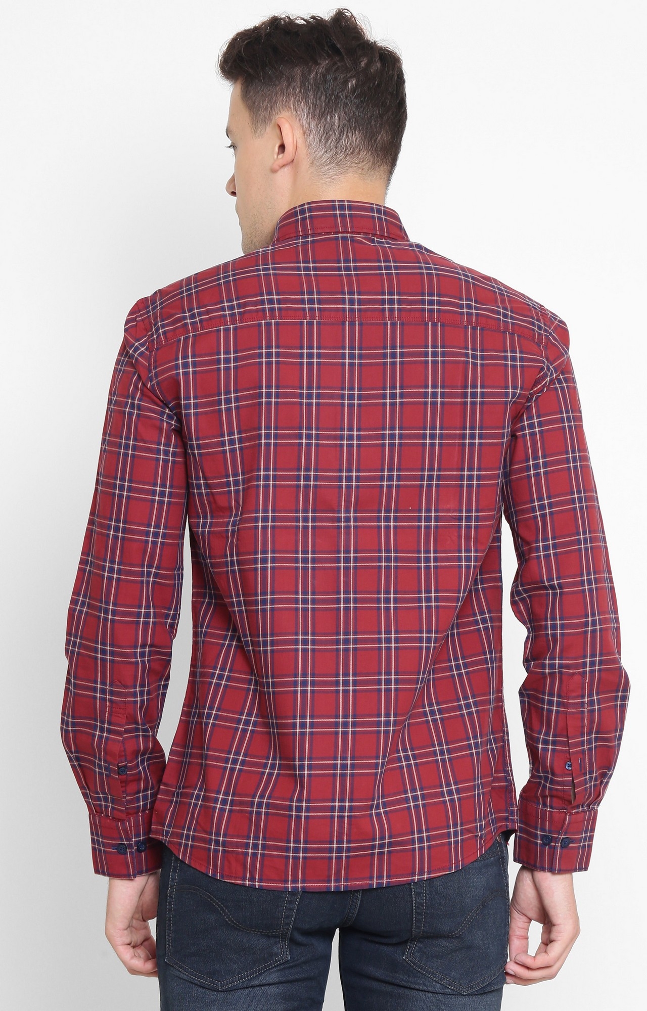 Crimsoune Club | Red Checked Casual Shirt 3