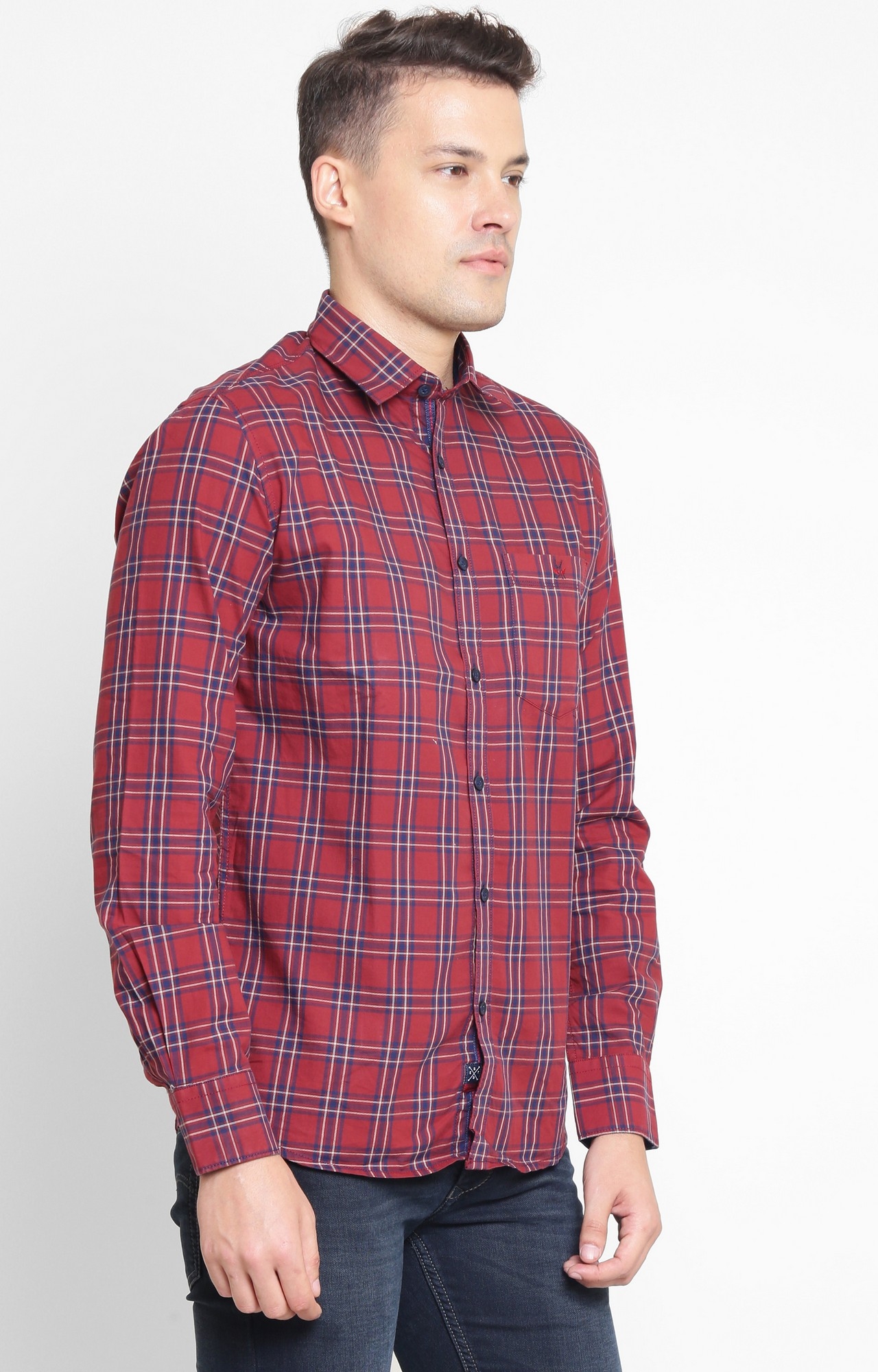Crimsoune Club | Red Checked Casual Shirt 2