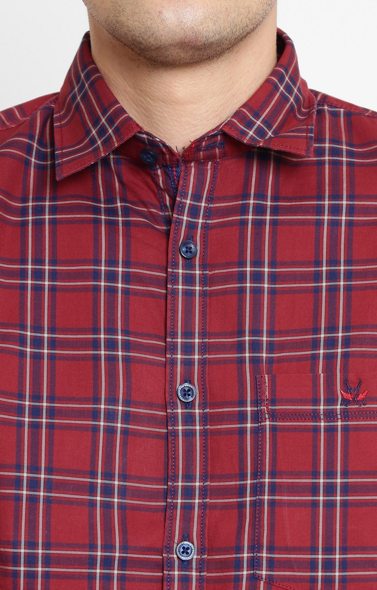 Crimsoune Club | Red Checked Casual Shirt 4