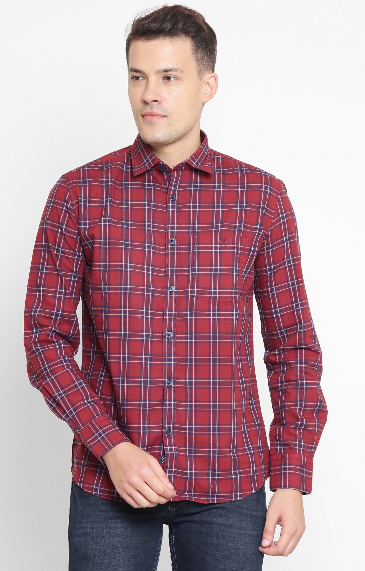 Crimsoune Club | Red Checked Casual Shirt 0