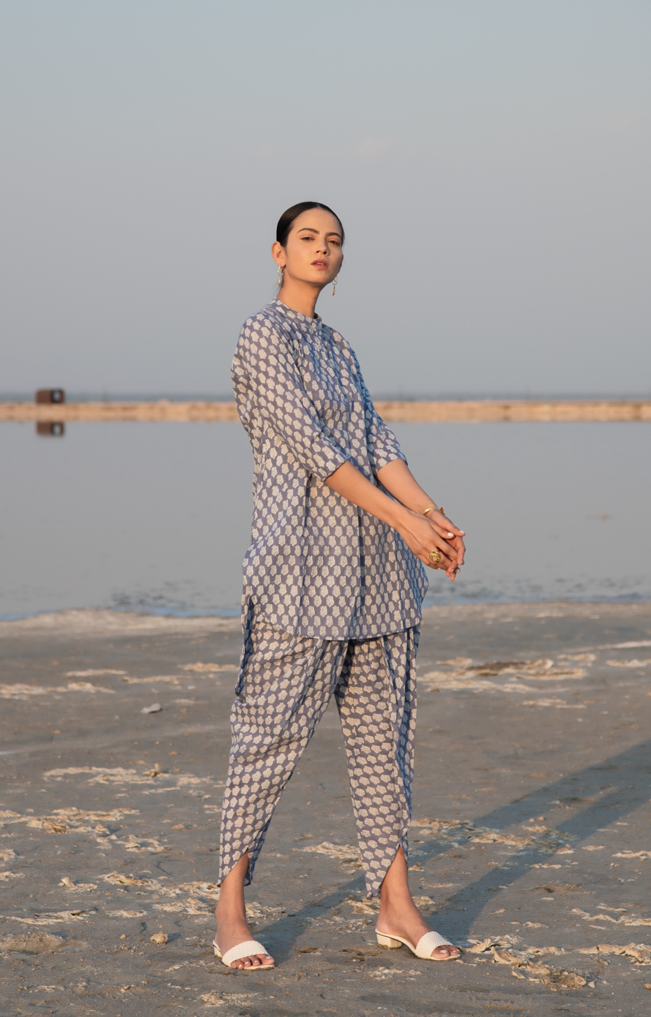 Marche | Blue Lotus Dhoti Co-Ord Set undefined