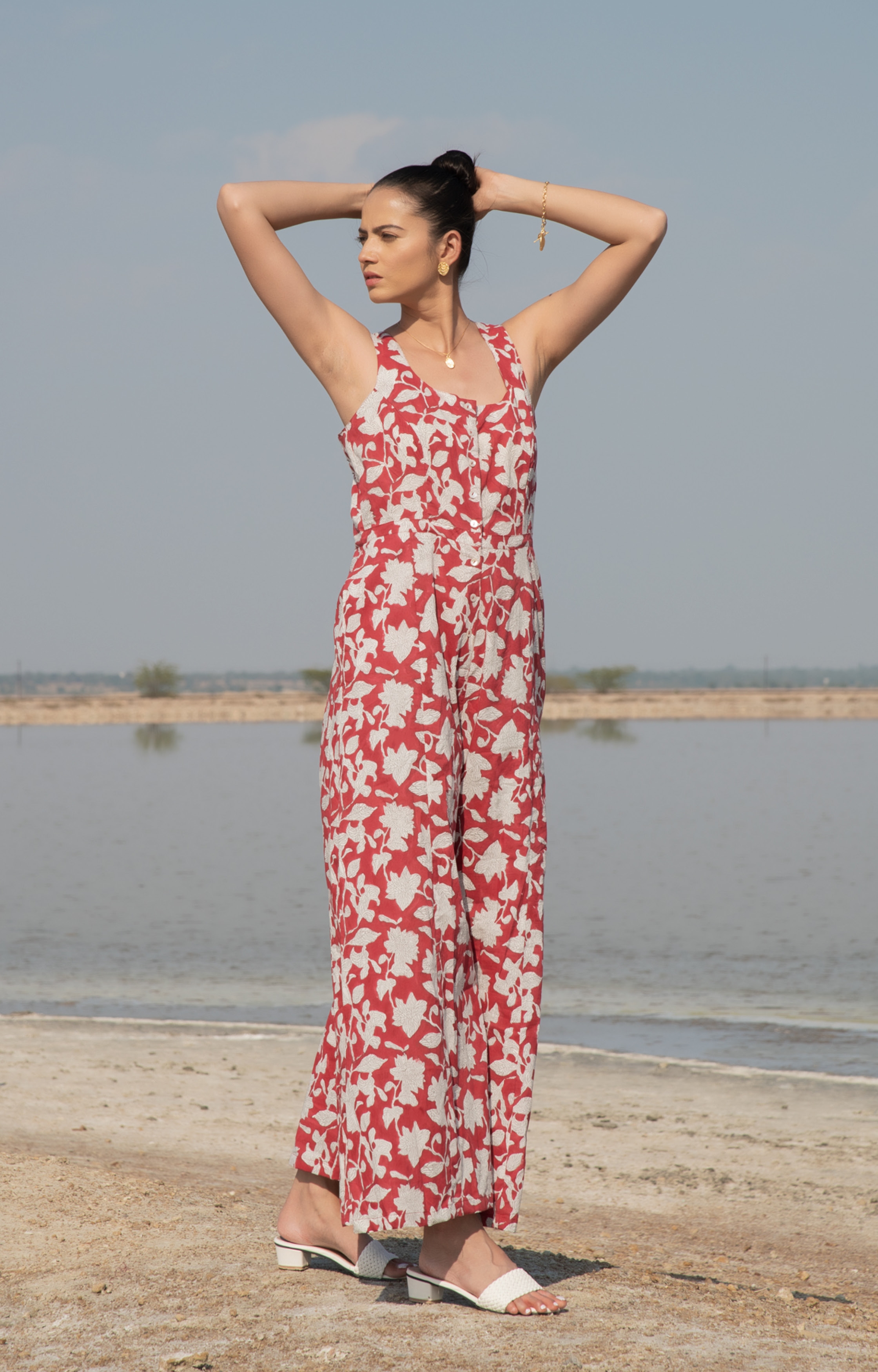 Red Lilies Jumpsuit