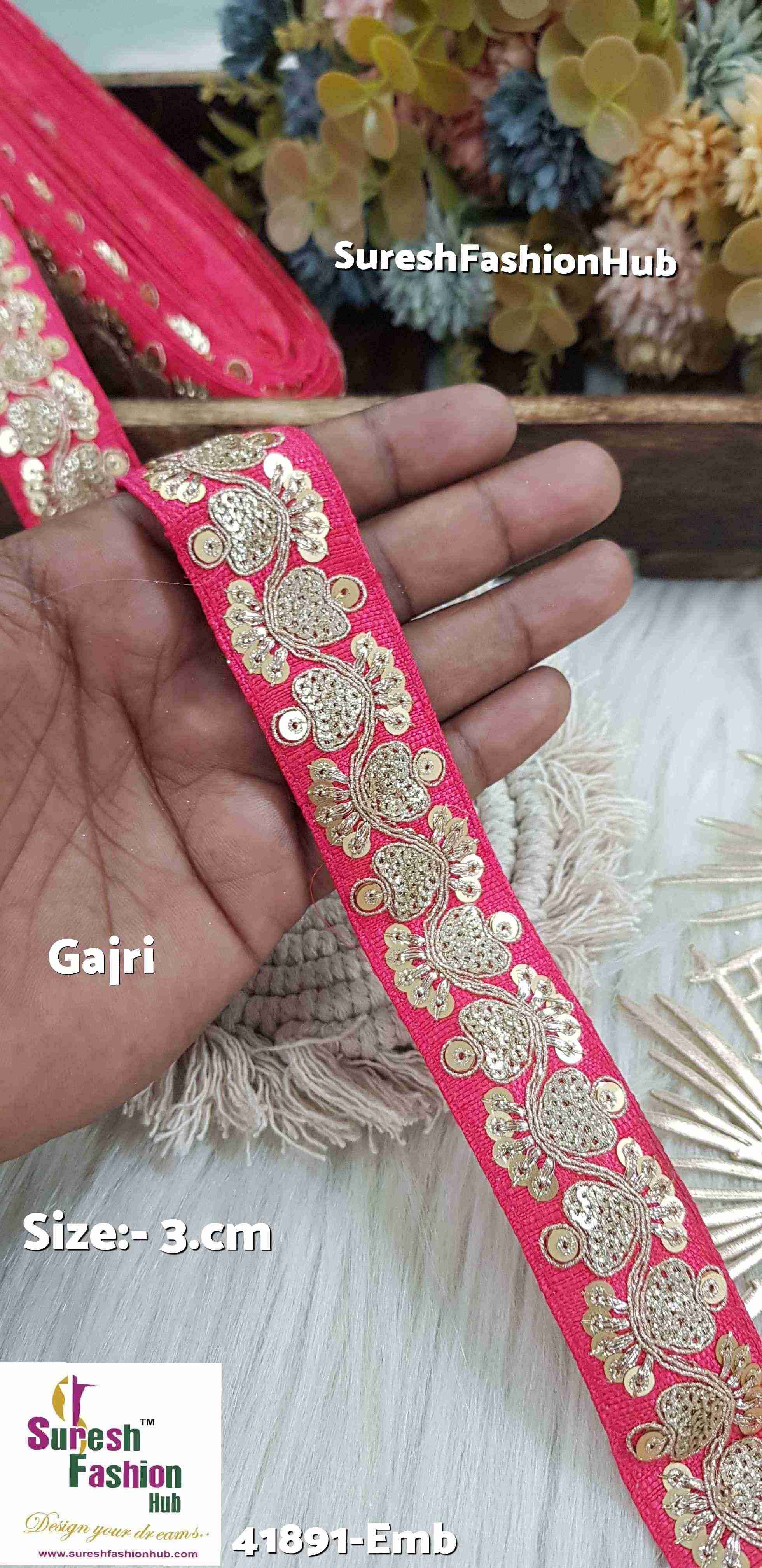 Gajri Colour Luxe Zari Embroidered Lace Roll