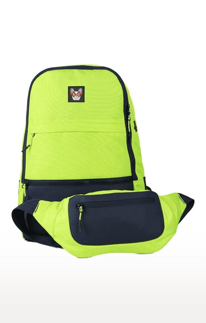 Unisex Green Lime Punch Backpack and Fanny Pack