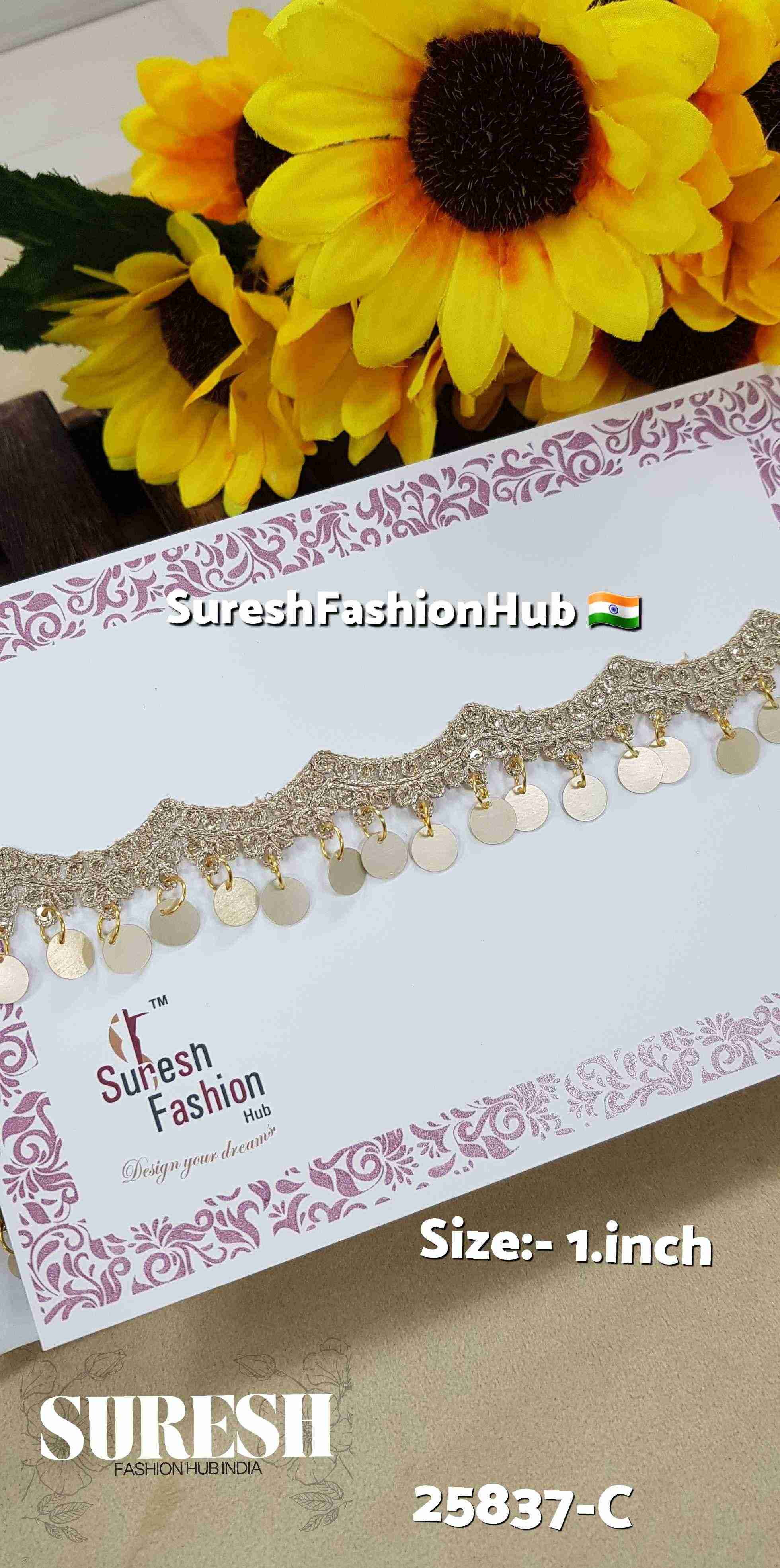 Pearl Double Scalloped Hanging Coin Lace