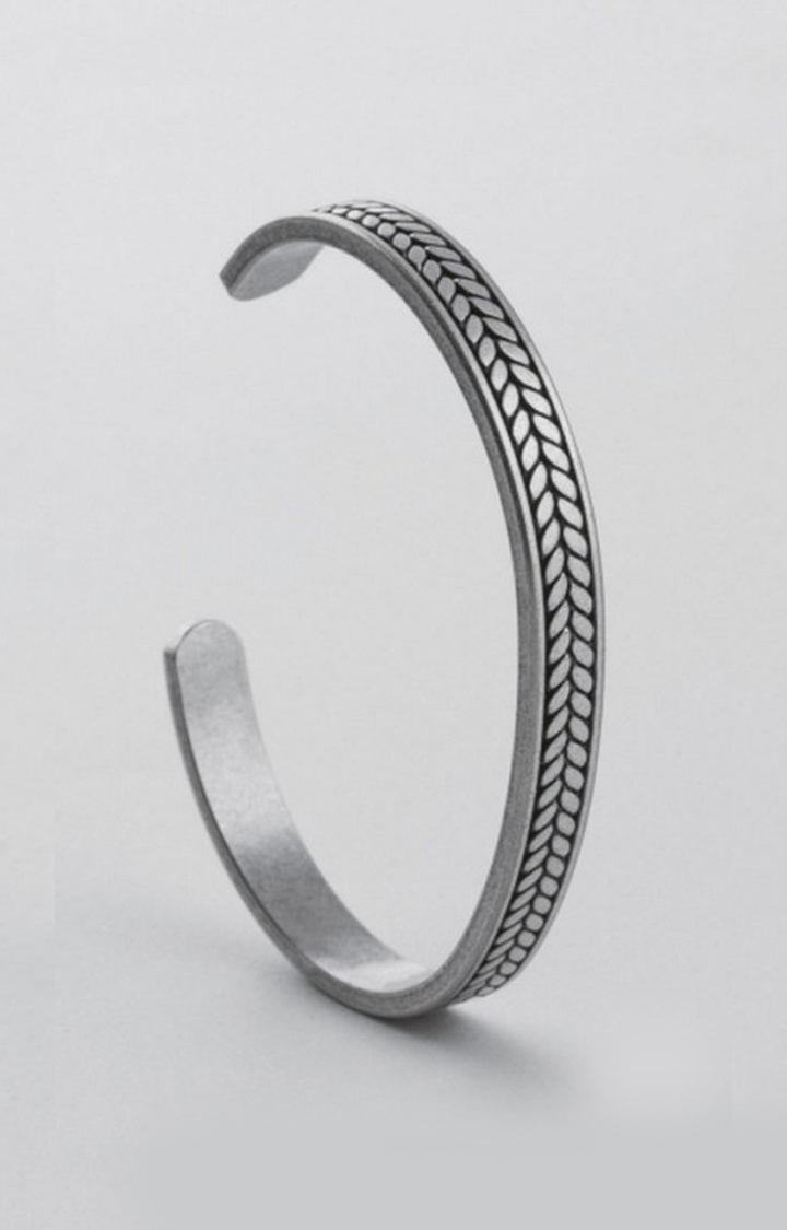 Men's Modern Sterling Silver Cuff Bracelet - Flowing Water | NOVICA