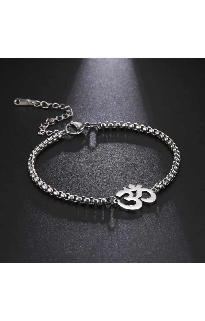 Auspicious "Om" Silver Bracelet