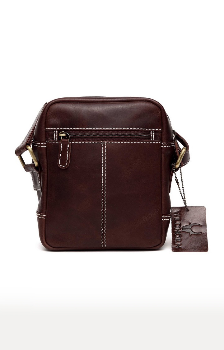 WildHorn | WildHorn Genuine Leather Brown Sling Bag for Men  1