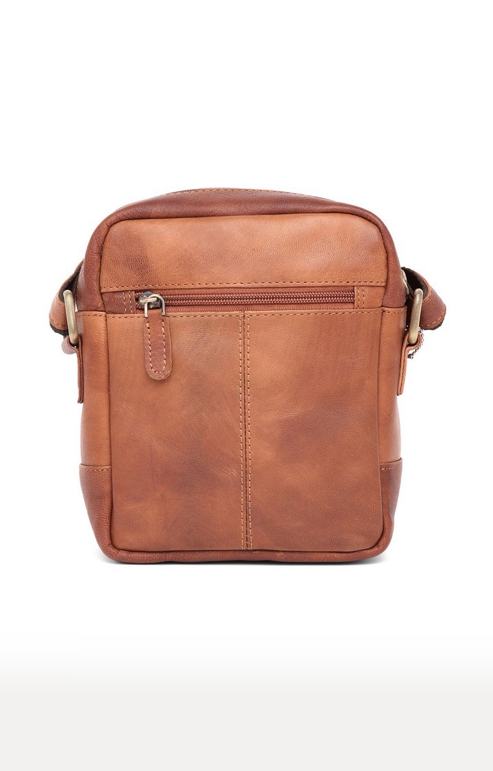 WildHorn | WildHorn Genuine Leather Tan Sling Bag for Men  1