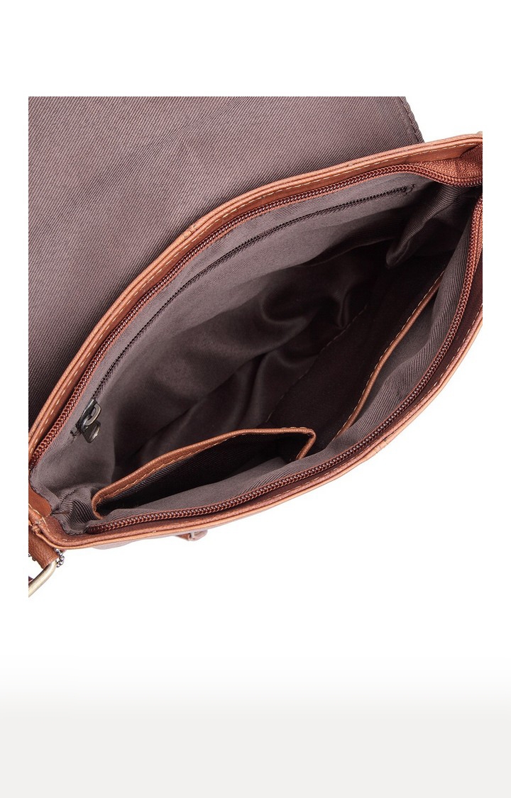 WildHorn | WildHorn Genuine Leather Tan Messenger Bag for Men  3