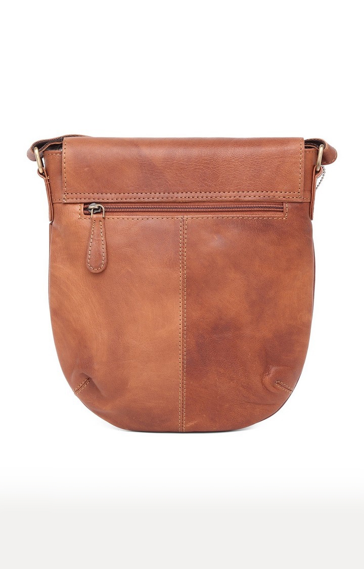 WildHorn | WildHorn Genuine Leather Tan Messenger Bag for Men  1