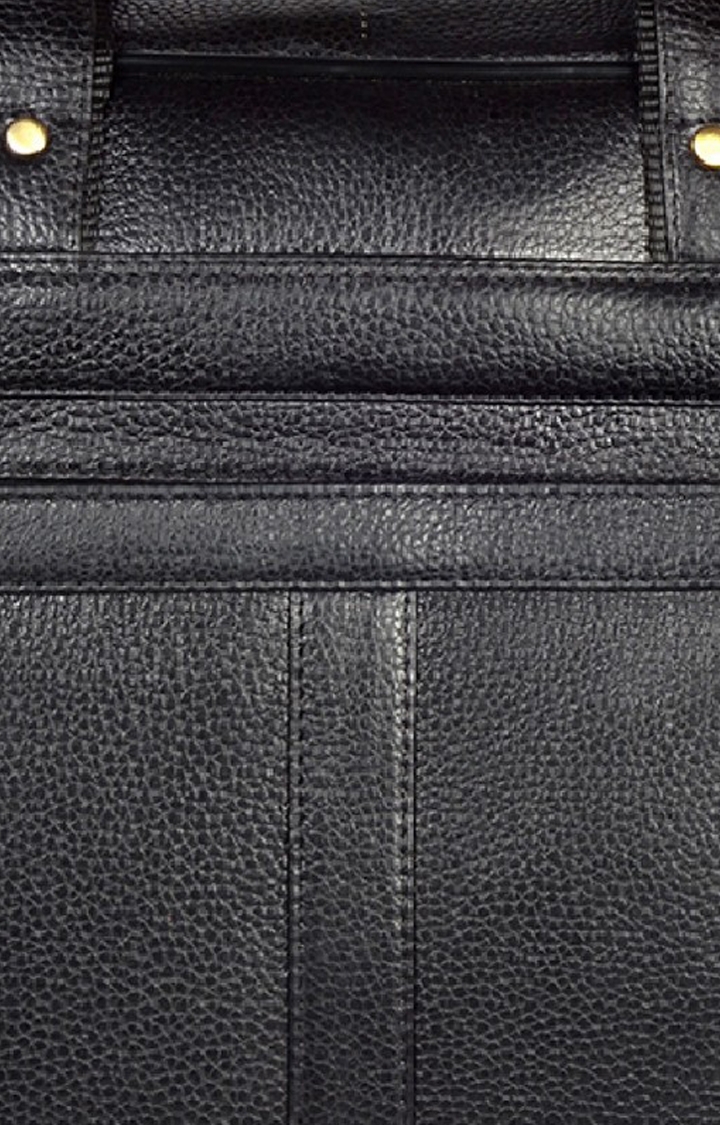 WildHorn | WildHorn 100% Genuine Leather Black Laptop Bag for Men  4
