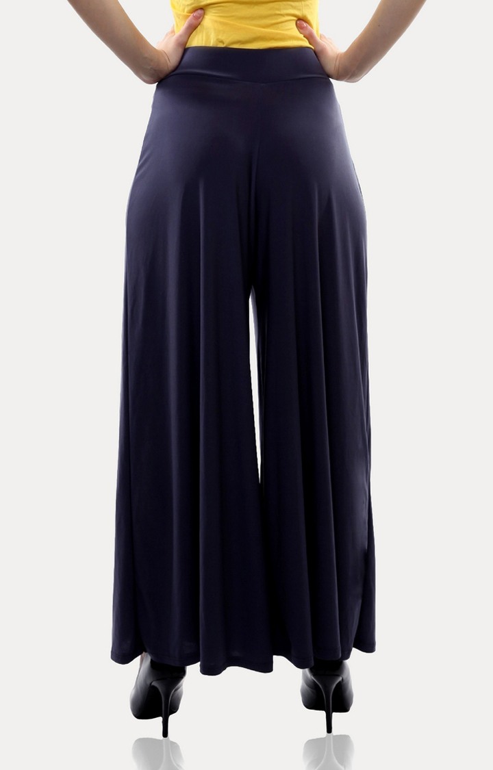 Women's Blue Solid Palazzos