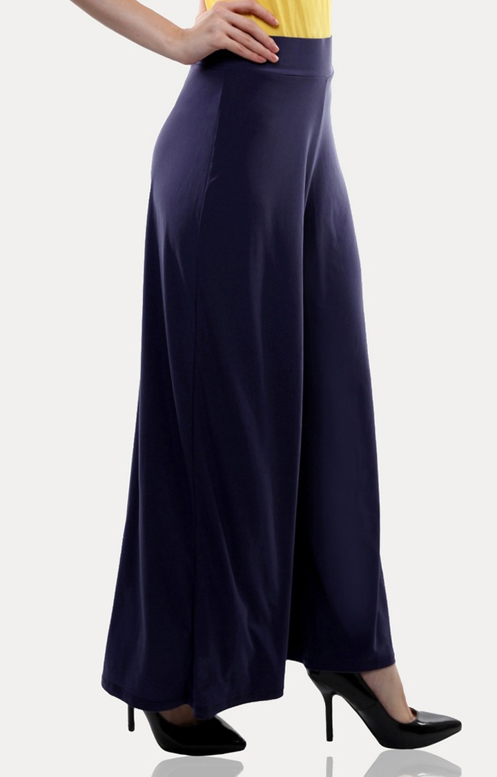 Women's Blue Solid Palazzos