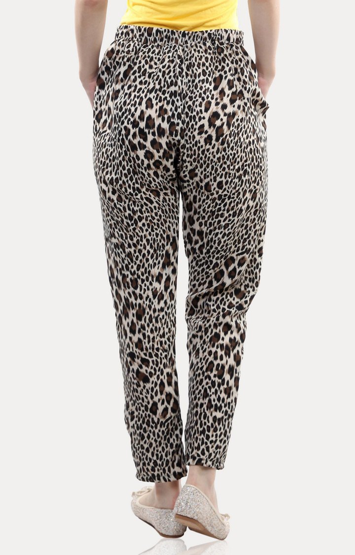Women's Black Printed Casual Pants