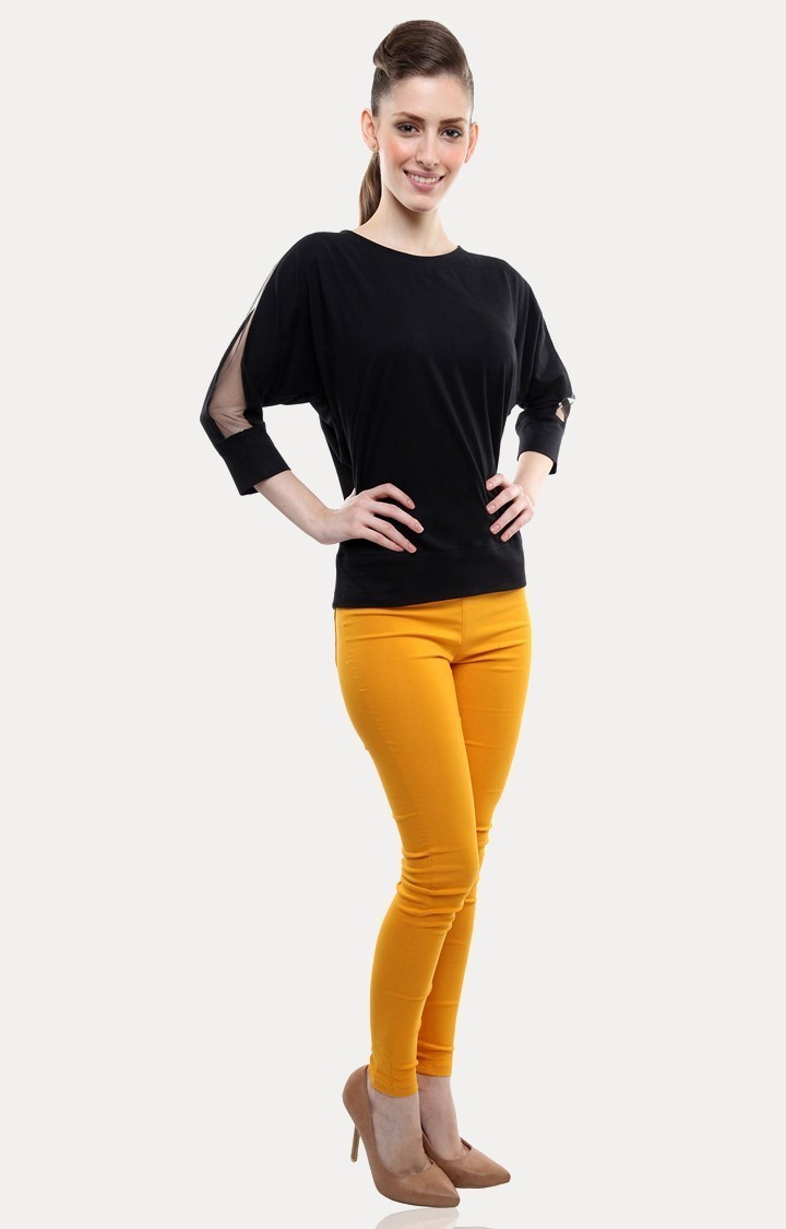 MISS CHASE | Women's Black Solid Tops 1