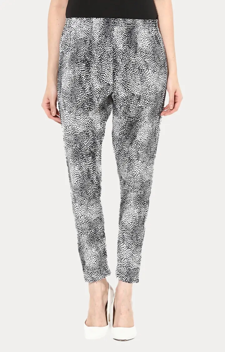 MISS CHASE | Women's Black Printed Casual Pants