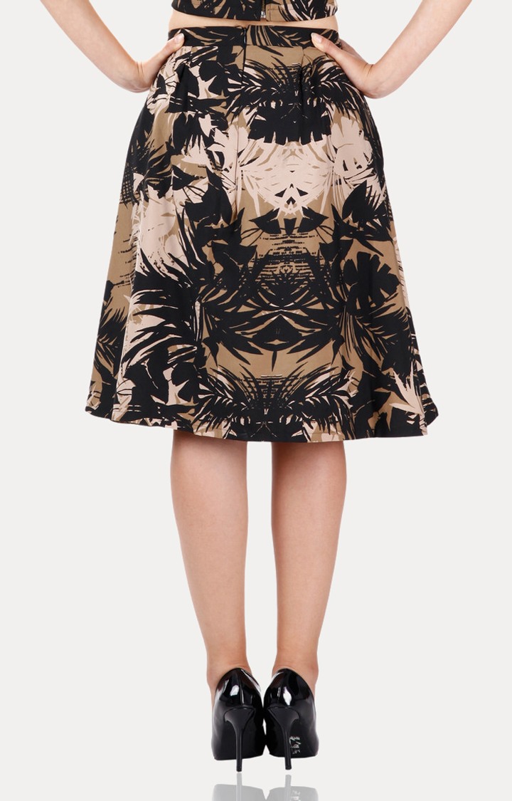 Women's Multi Printed Pleated Skirt