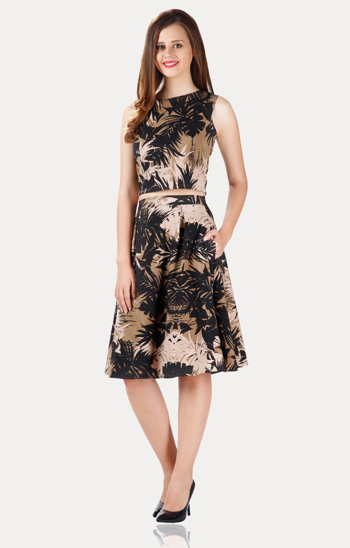 Women's Multi Printed Pleated Skirt