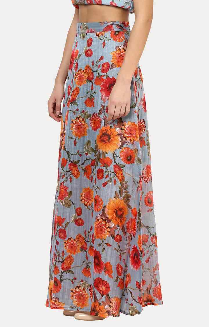 Women's Multi Floral Straight Skirt