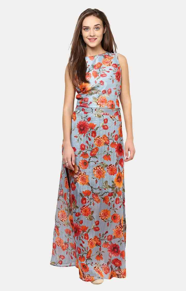 Women's Multi Floral Straight Skirt