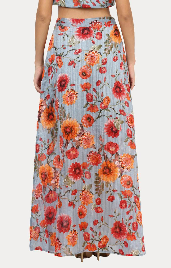 Women's Multi Floral Straight Skirt
