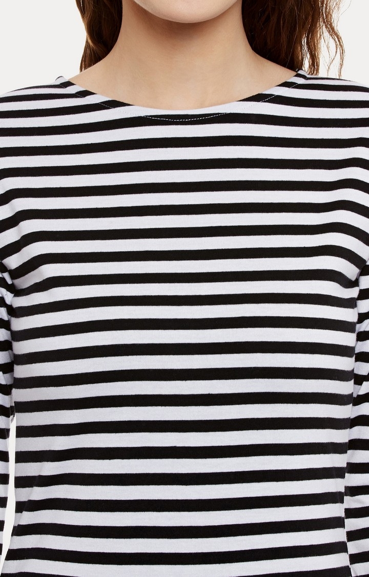 MISS CHASE | Women's Black Striped Shift Dress 4