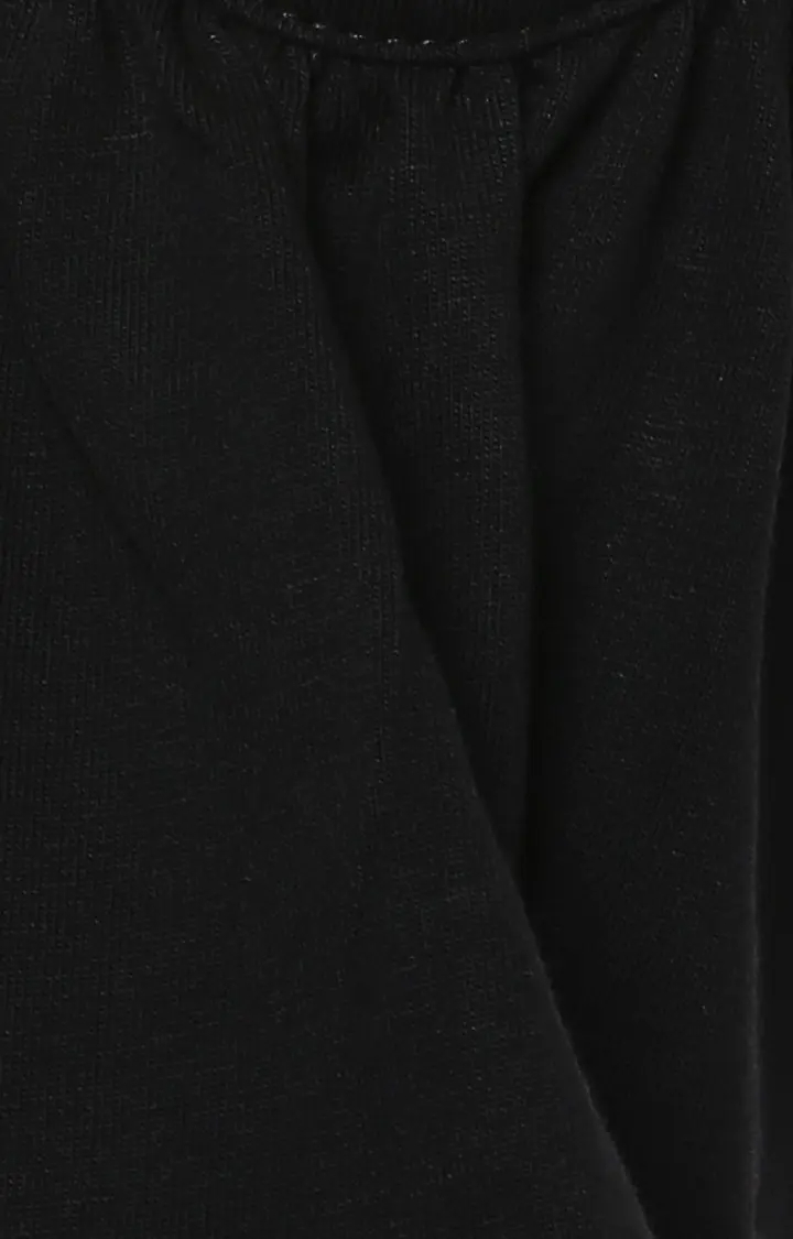 Women's Black Viscose SolidEveningwear Shift Dress