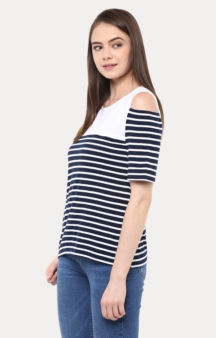 MISS CHASE | Women's Blue Striped Tops 2