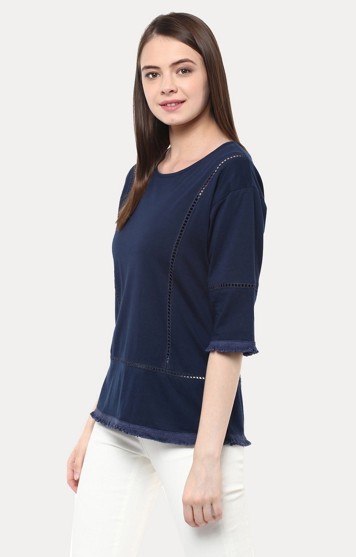 MISS CHASE | Women's Blue Solid Tops 2