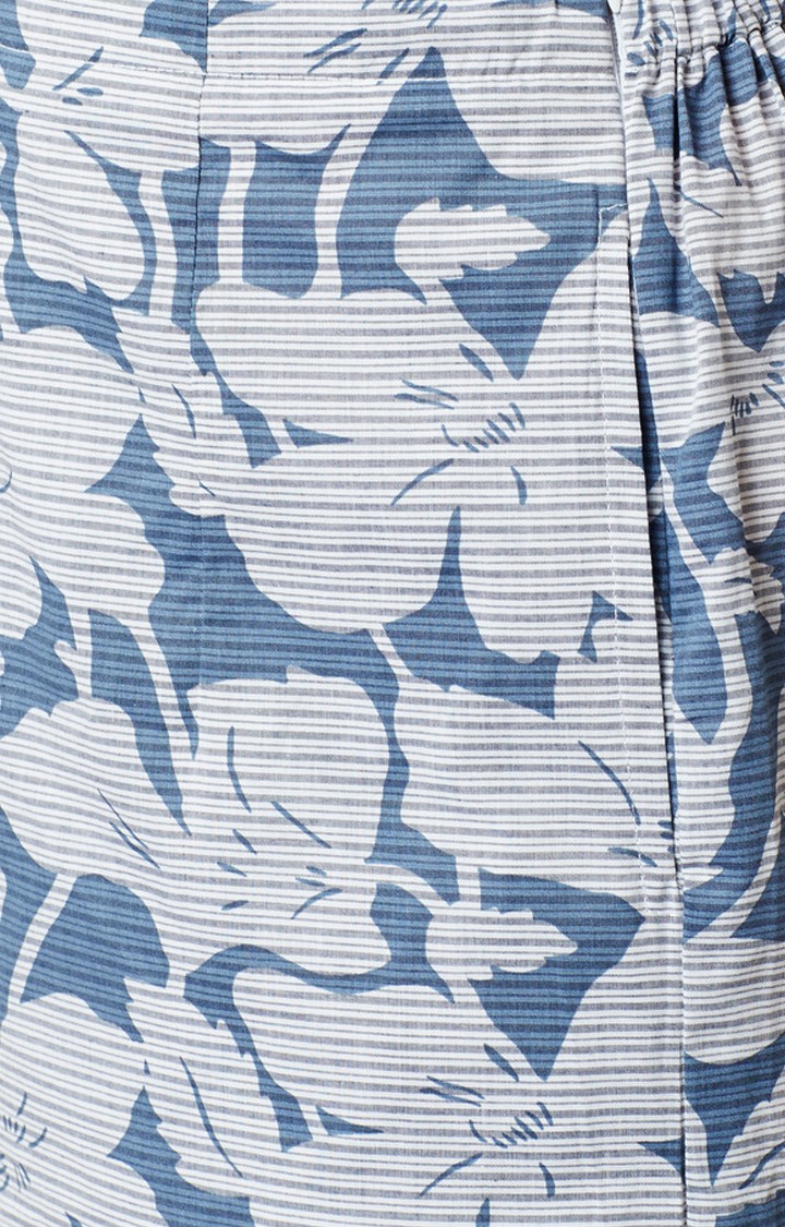 Women's Blue Floral Culottes