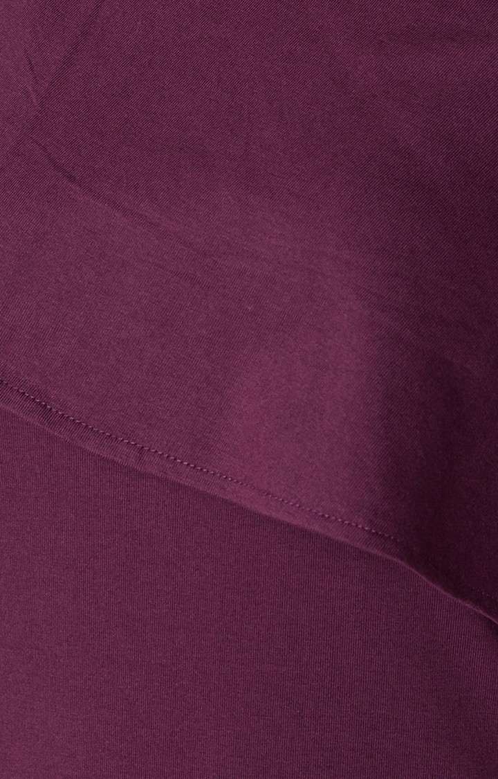 Women's Purple Cotton SolidEveningwear Sheath Dress