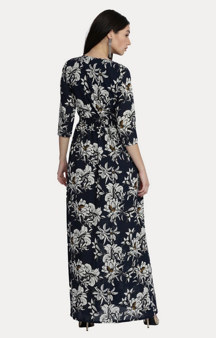 Women's Multi Georgette FloralCasualwear Maxi Dress